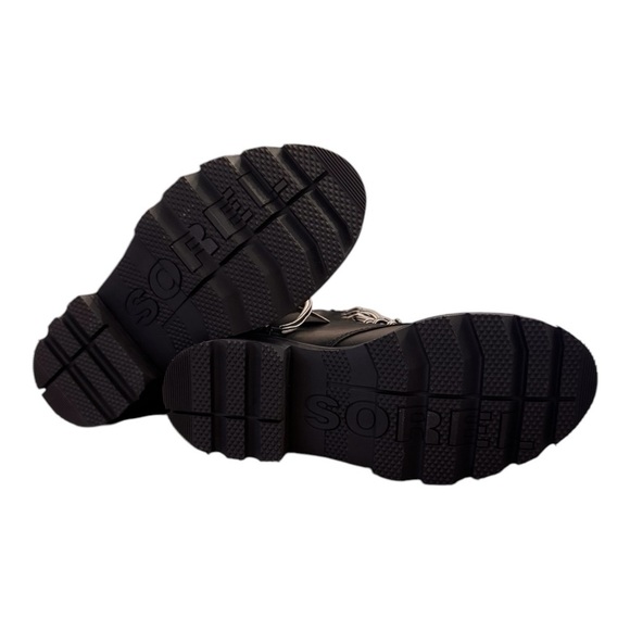 SOREL Lennox Leather Lace-Up Boots in Black Sea Salt NIB - Picture 6 of 9